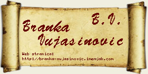 Branka Vujasinović vizit kartica